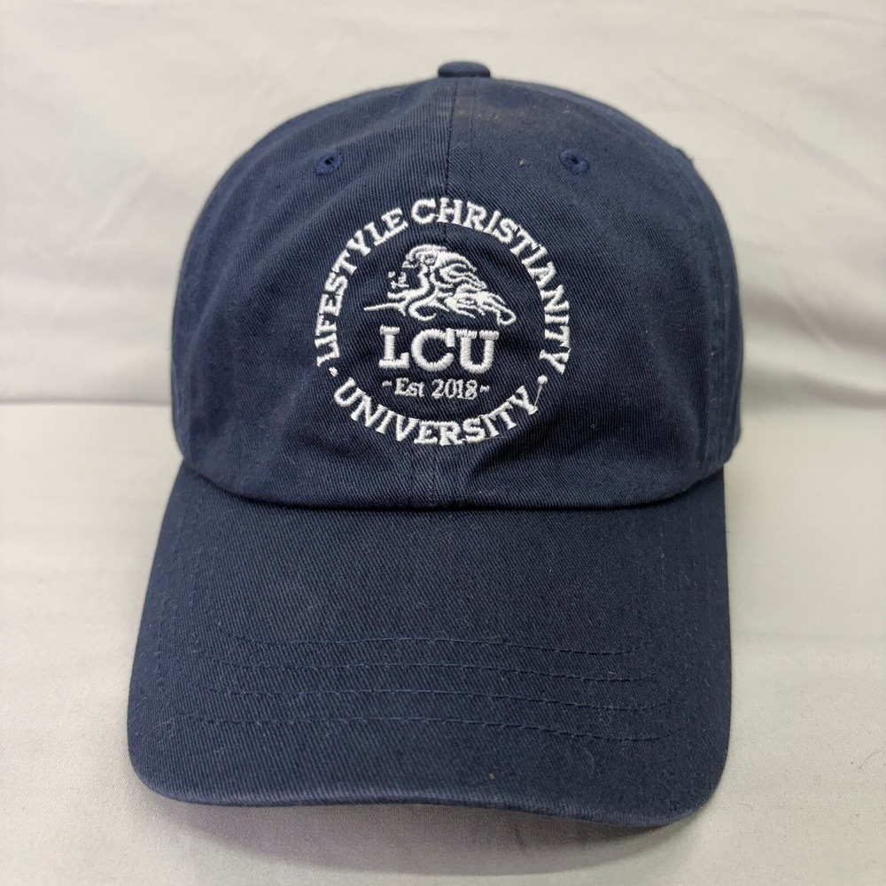 Yupoong Hat LCU Lifestyle Christianity University Navy Blue Adjustable Cap